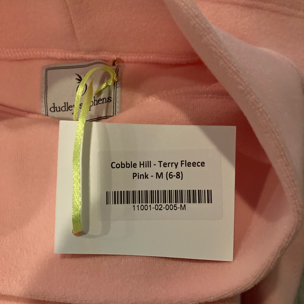 Beautiful NWT Dudley Stephens Cobble Hill Terry Fleece Pink Terry Fleece Medium!